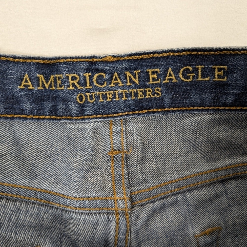American Eagle Jeans Mens 30 x 34 Original Straight Medium Wash Blue 100% Cotton - Picture 6 of 12